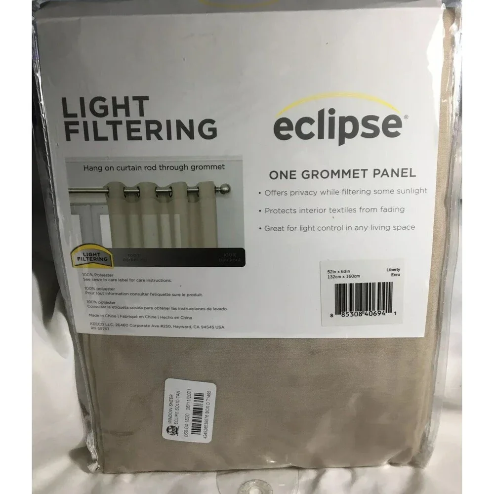 Liberty Window Sheer Curtain Tan - Eclipse 52x63